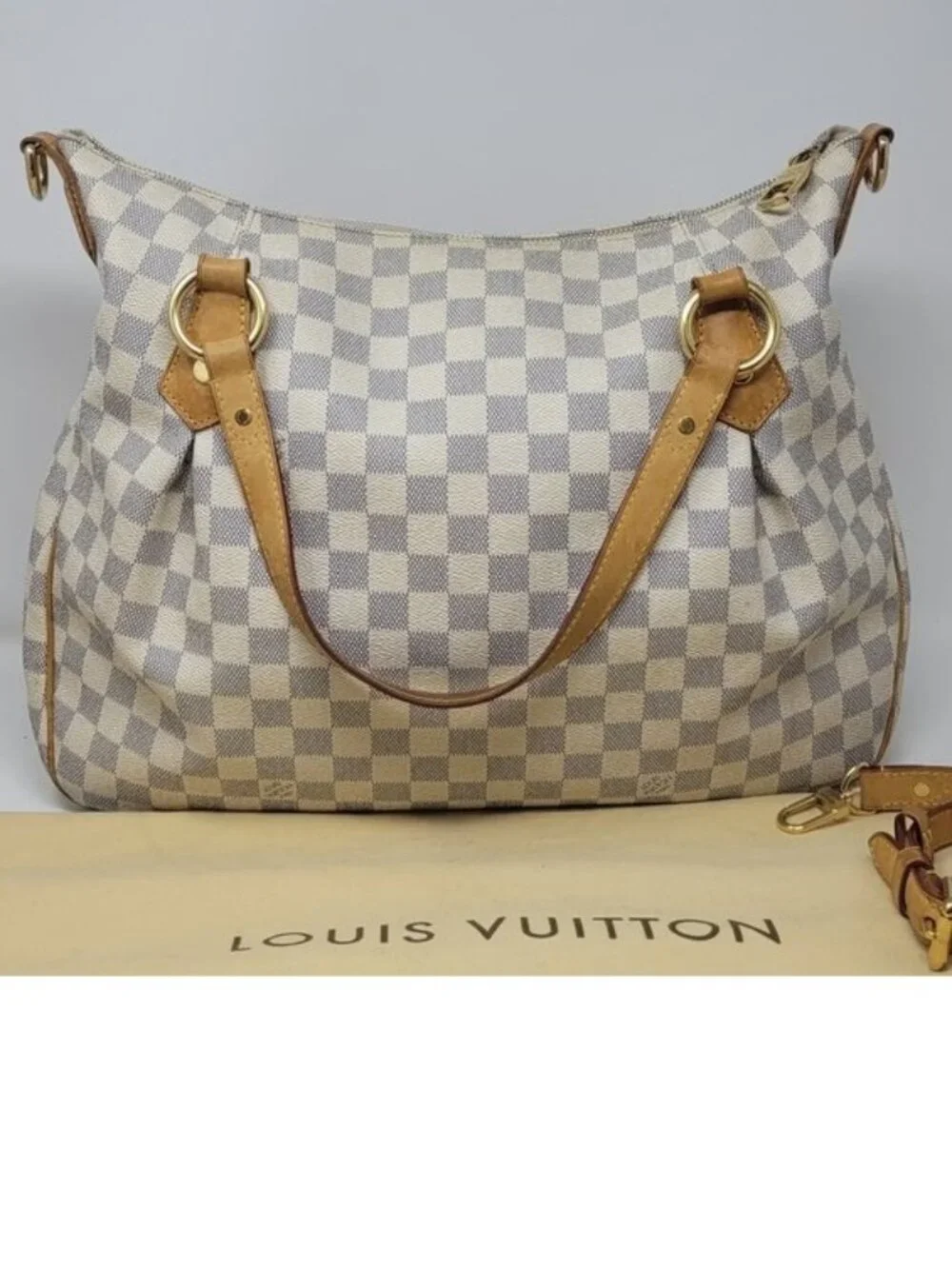 LOUIS VUITTON Damier Azur Canvas Evora MM Tote Bag